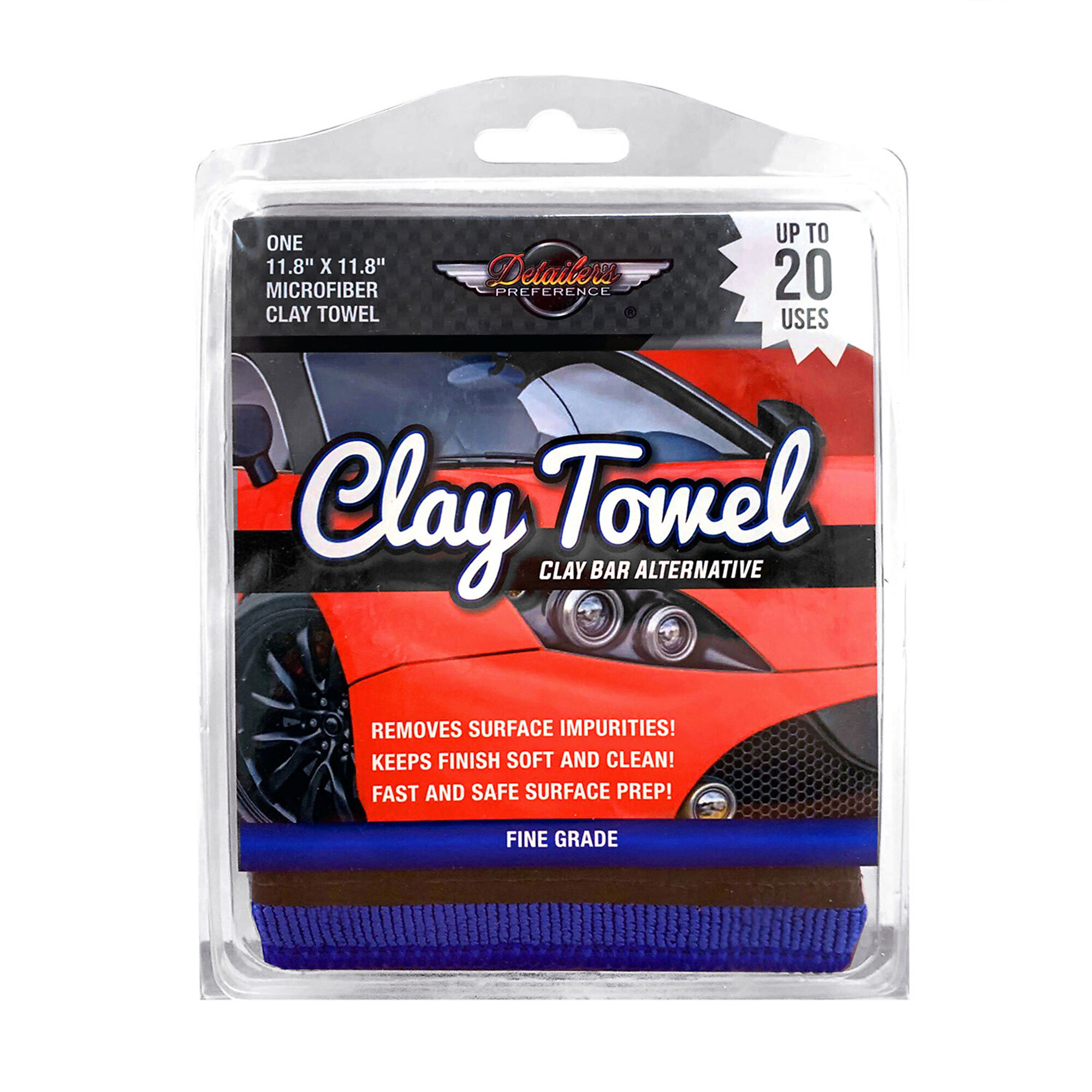 Detailer's Preference Microfiber Clay Towel — Blue, Model# DP-MCT-BLU-12